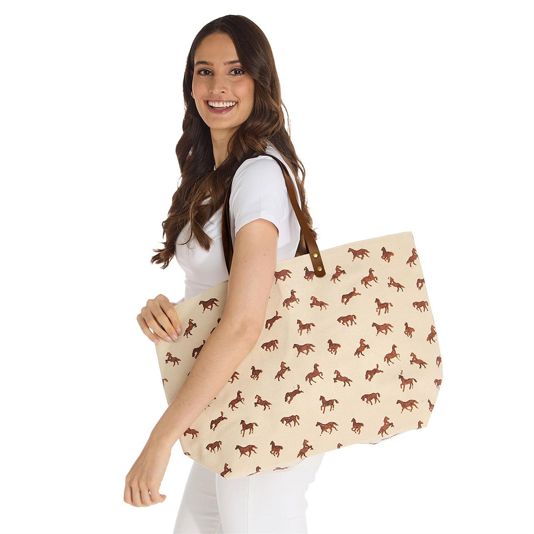 Horse Silhouette Printed Tote Bag