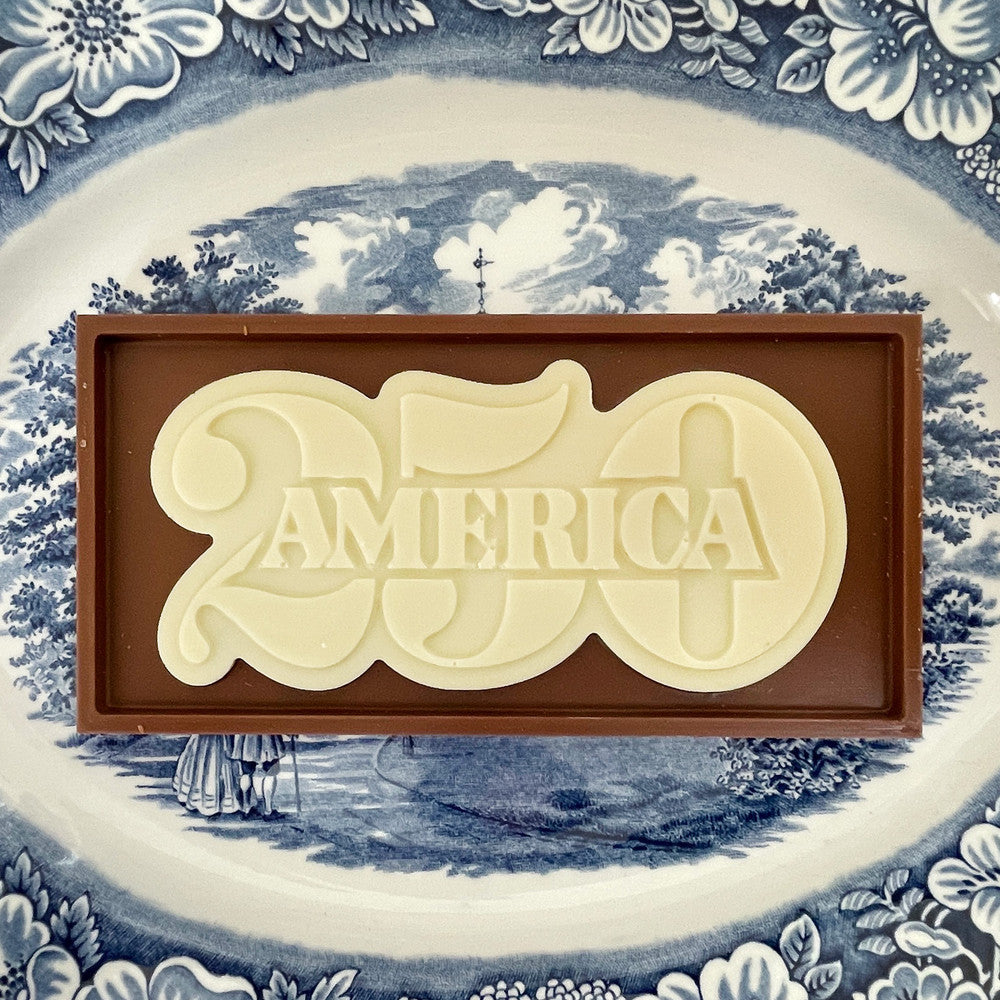 Two-Toned 250 Anniversary Chocolate Bar, White & Milk Chocolate