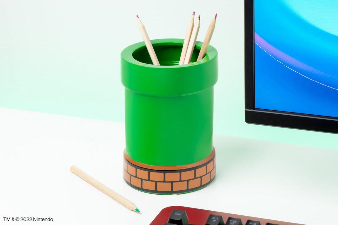 Super Mario Pipe Plant and Pen Pot