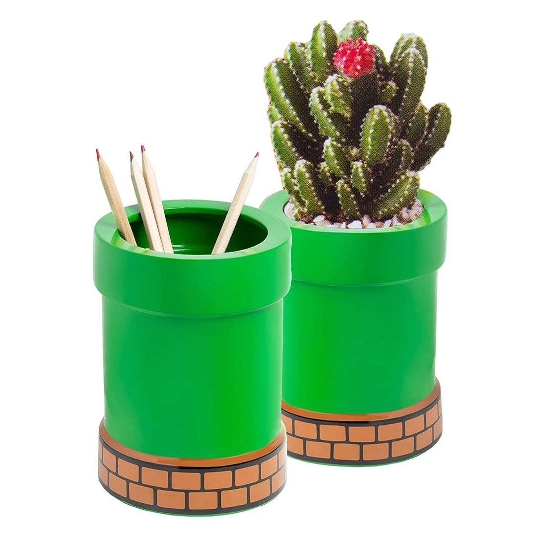 Super Mario Pipe Plant and Pen Pot