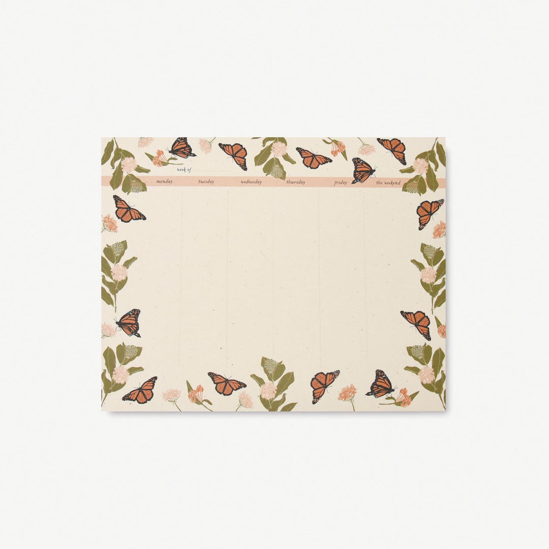 Monarch Butterfly Weekly-View Desk Pad