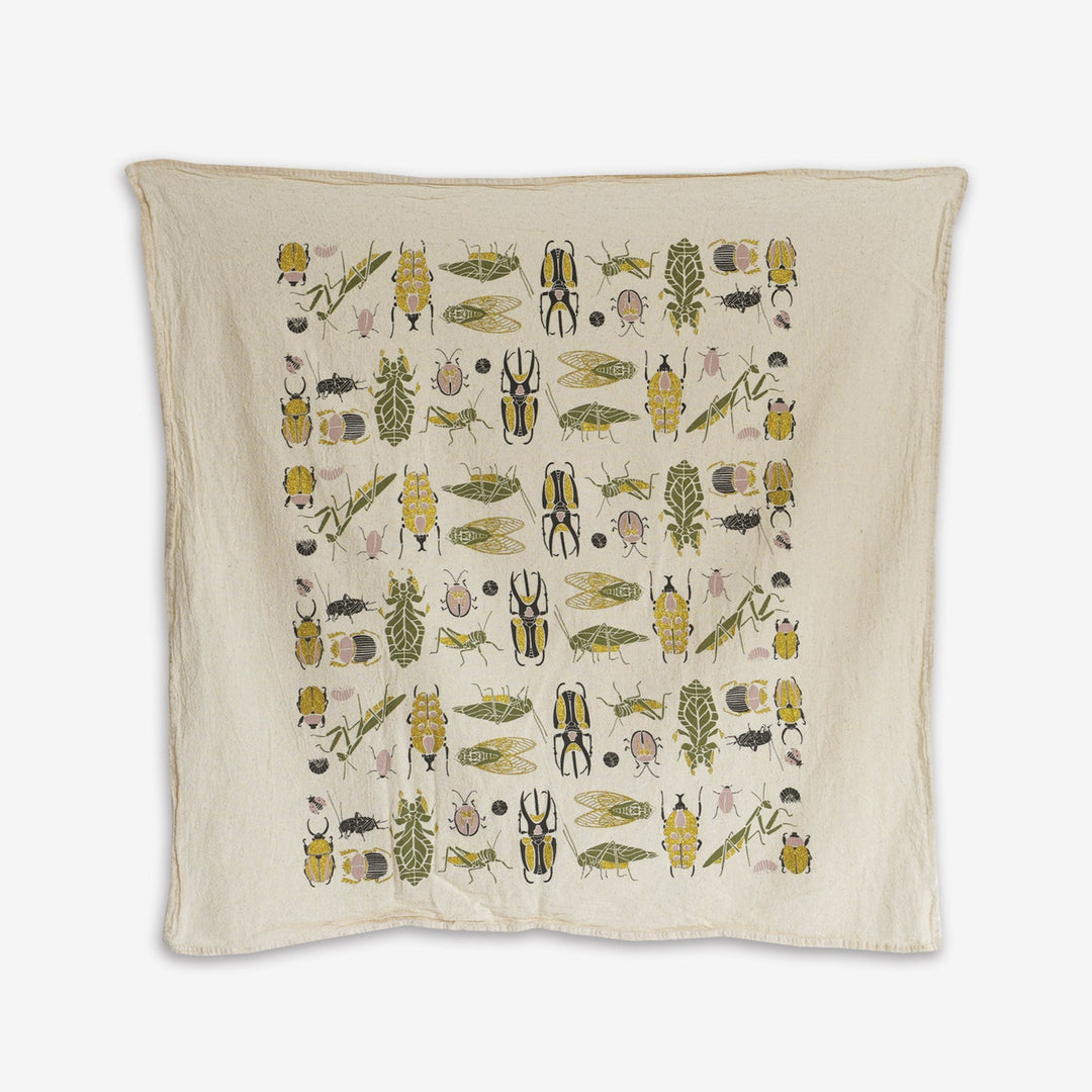 Flour Sack Cotton Tea Towel, Insects & Trees