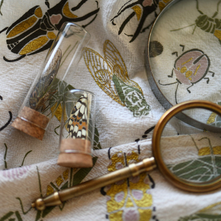 Flour Sack Cotton Tea Towel, Insects & Trees