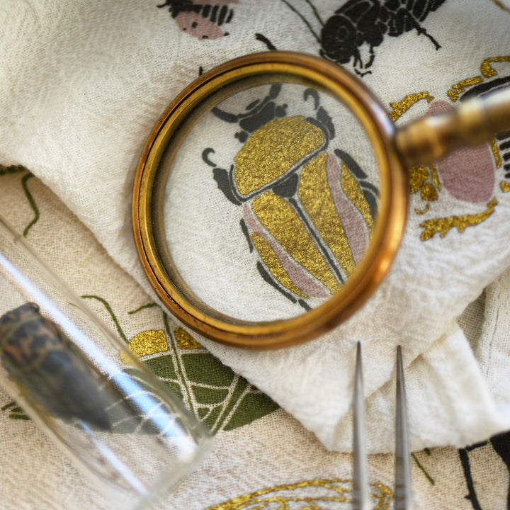 Flour Sack Cotton Tea Towel, Insects & Trees