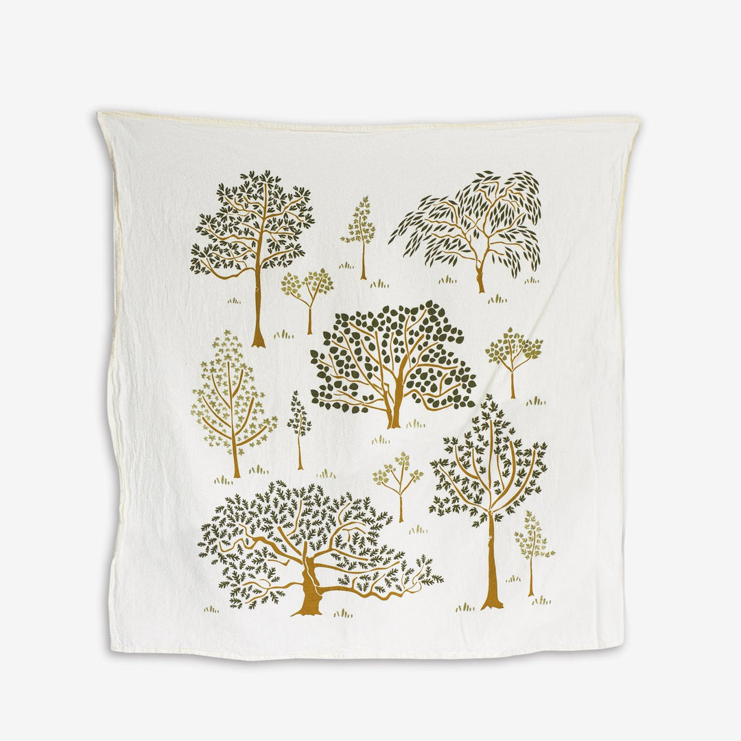 Flour Sack Cotton Tea Towel, Insects & Trees
