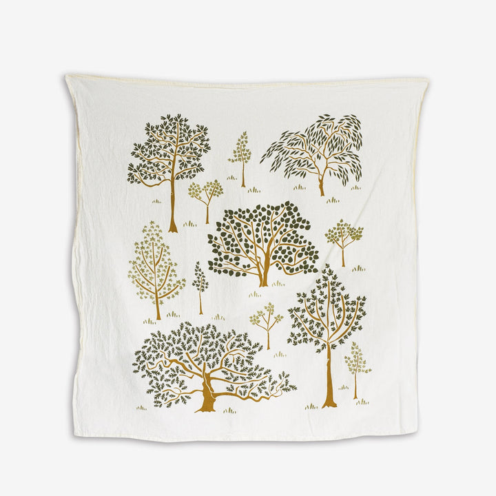 Flour Sack Cotton Tea Towel, Insects & Trees