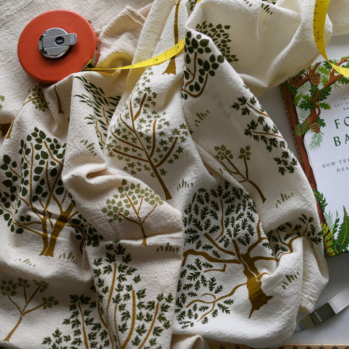 Flour Sack Cotton Tea Towel, Insects & Trees