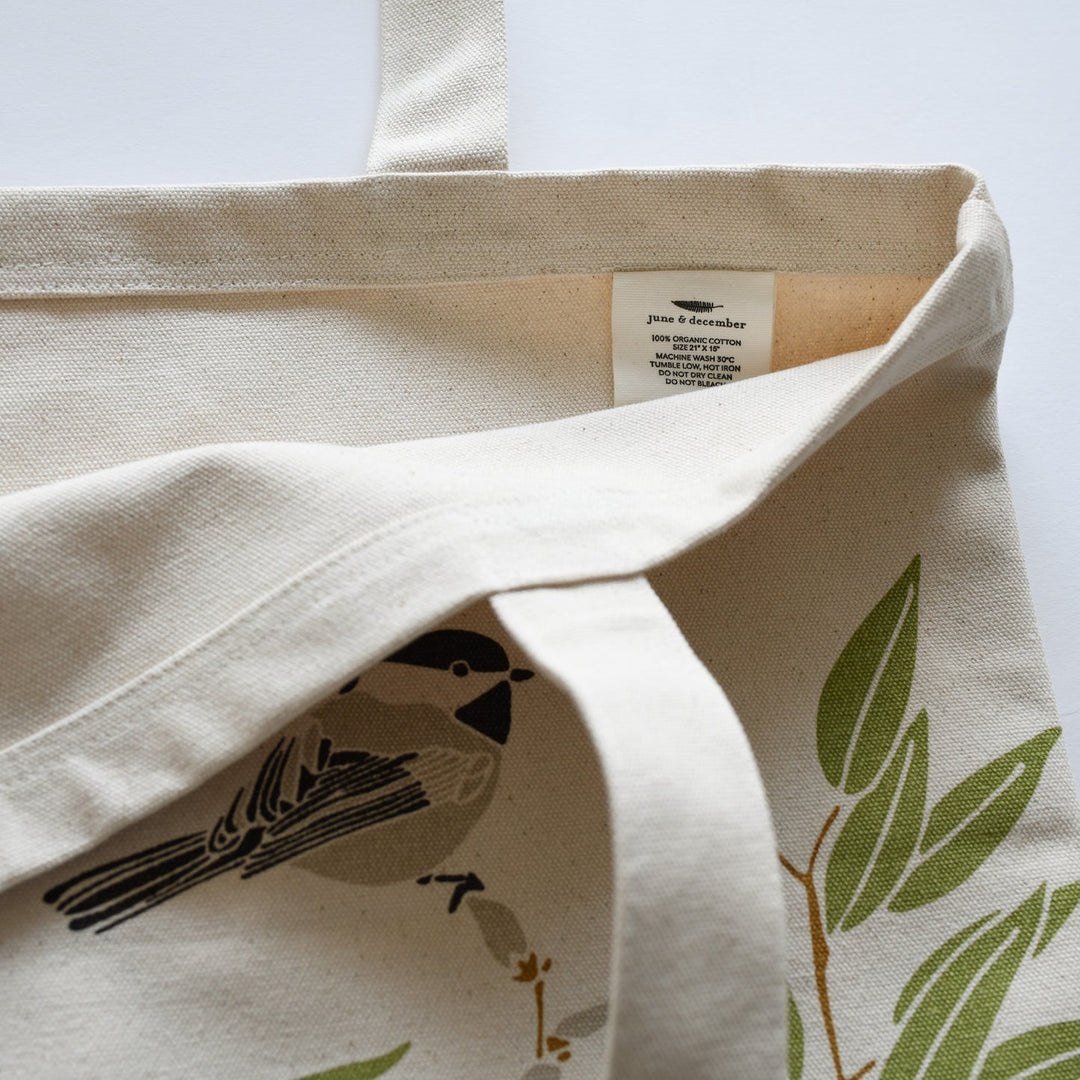 Illustrated Canvas Market Tote Bag, Insects & Butterflies