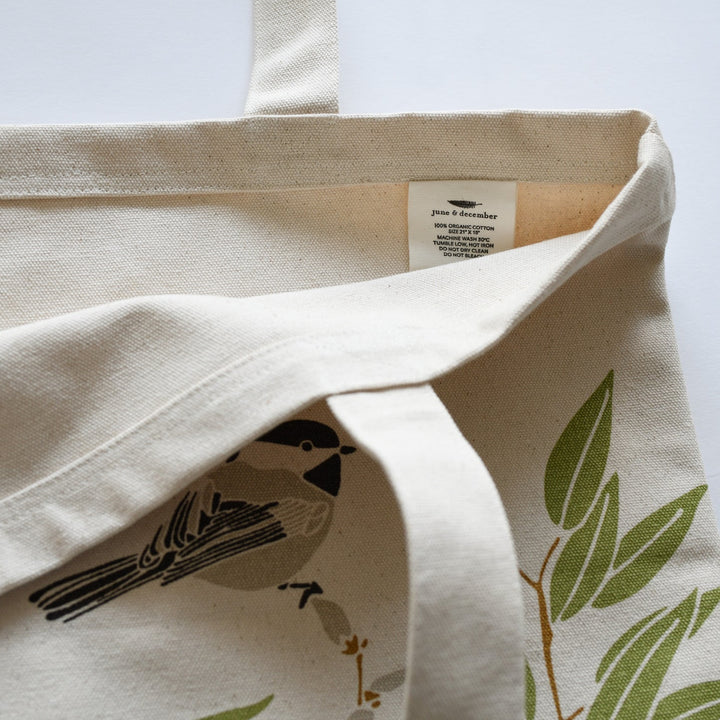 Illustrated Canvas Market Tote Bag, Insects & Butterflies