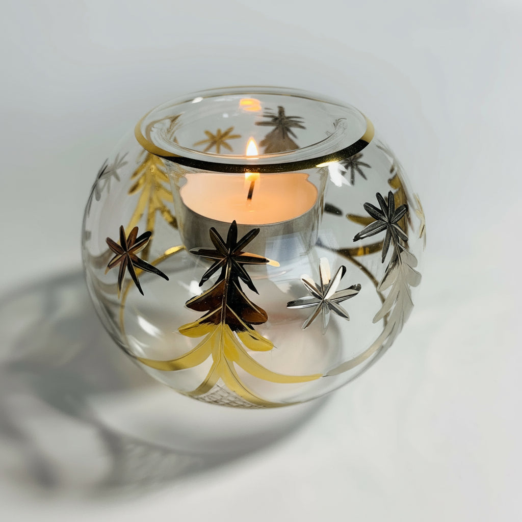 Blown Glass Candle Holder