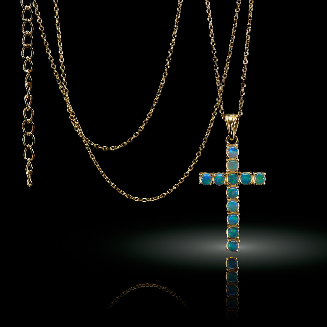 Ethiopian Opal Cross Pendant