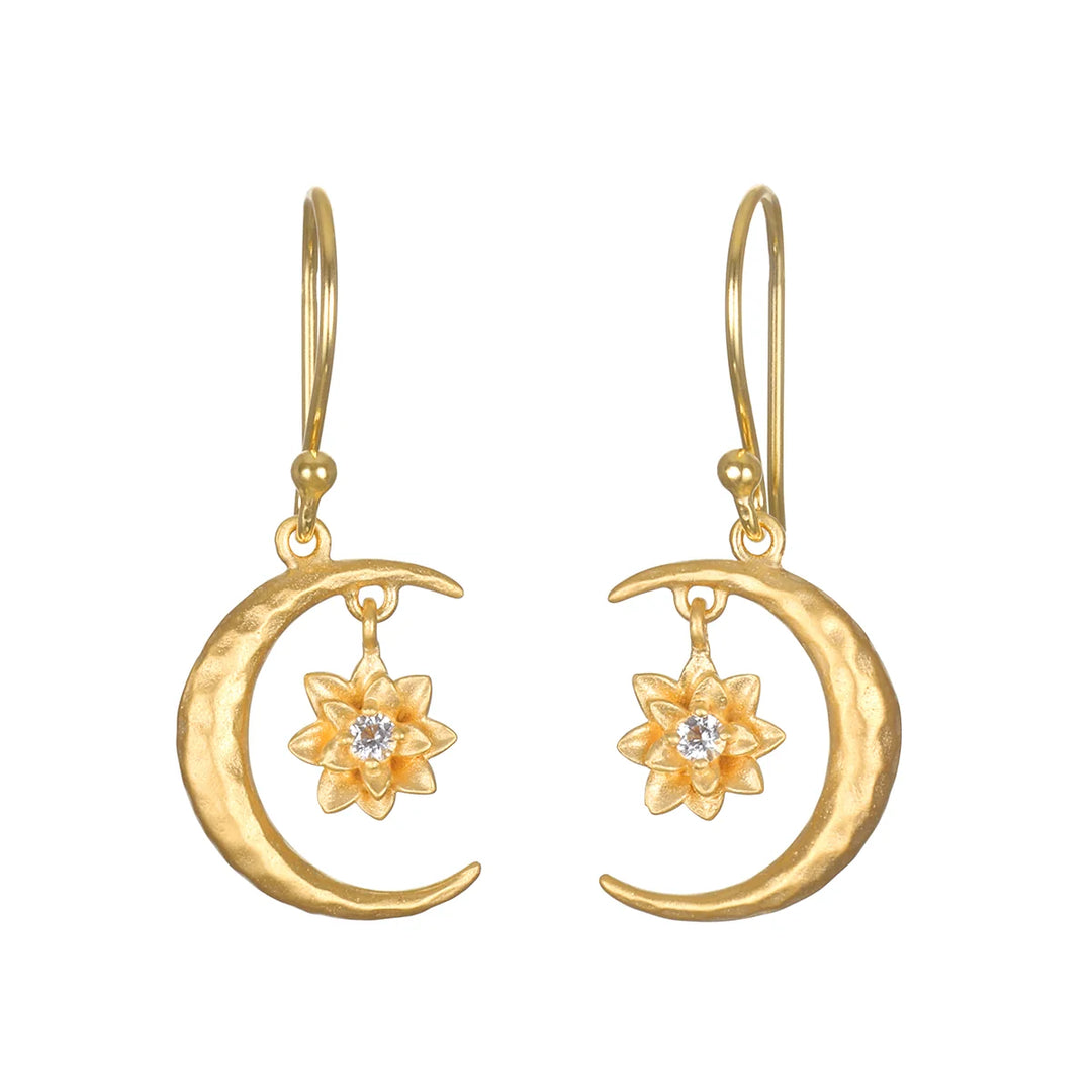 Moon Lotus Earrings