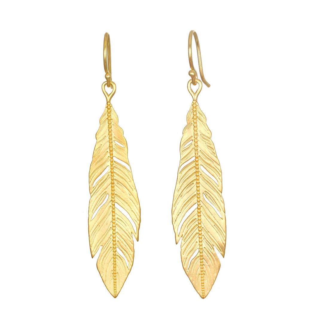Feather Drop Earrings