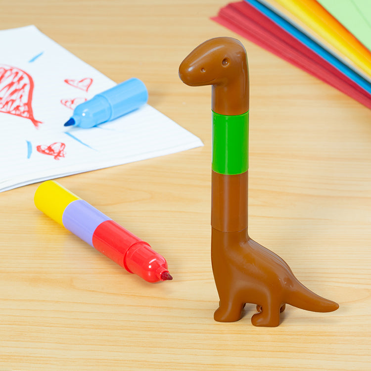 Dino Rainbow Marker, Pack of Six Markers
