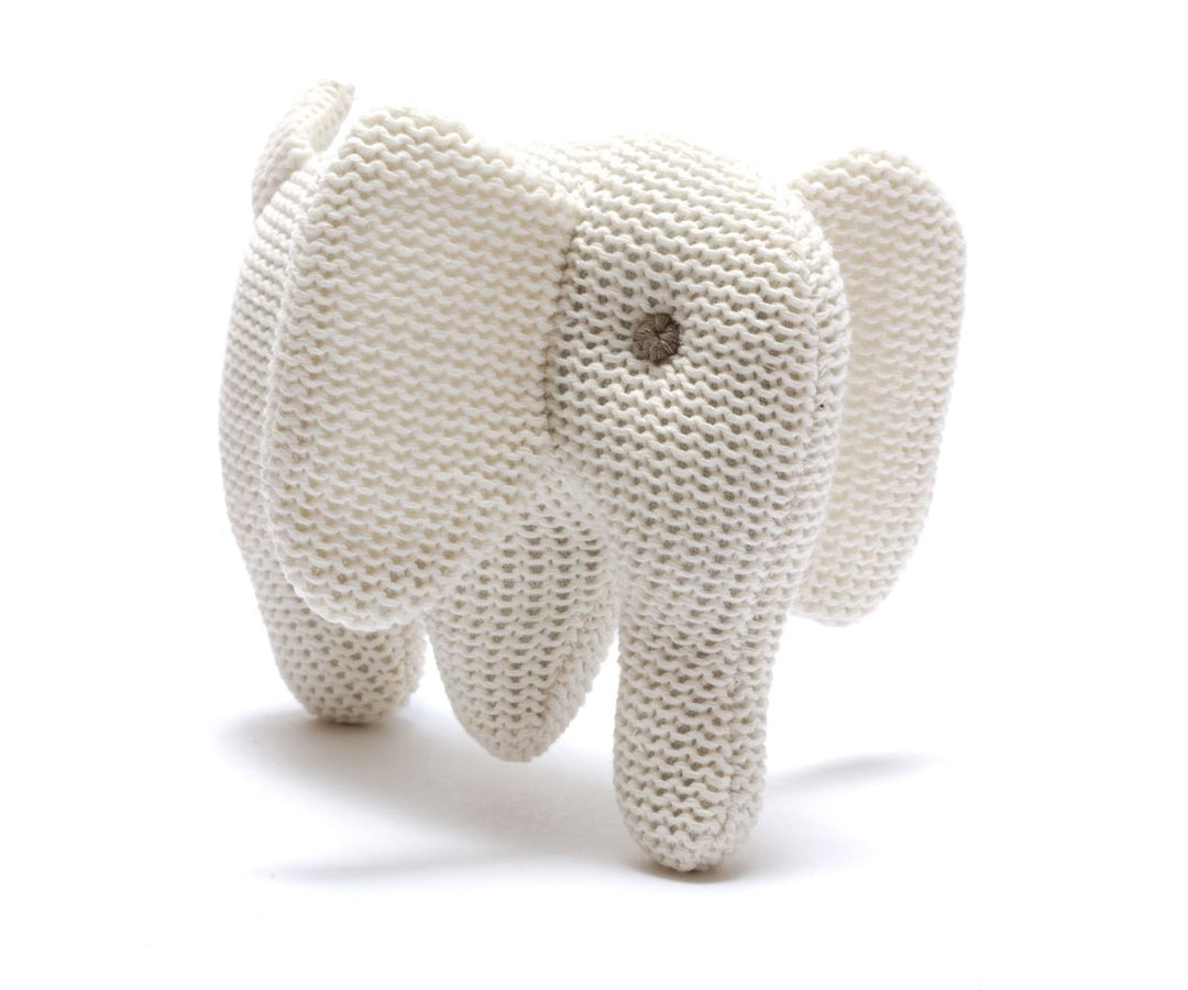 Knitted White Elephant Rattle