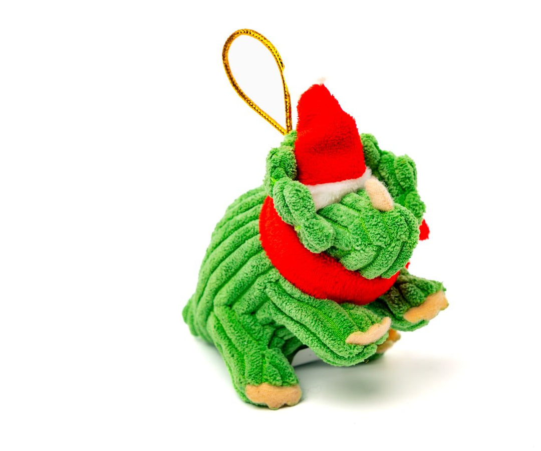 Corduroy Christmas Triceratops Green