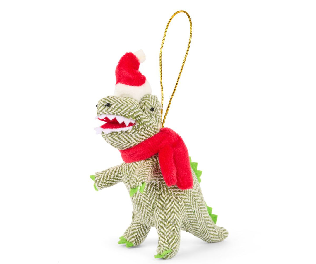 Green Tweed T. rex Ornament