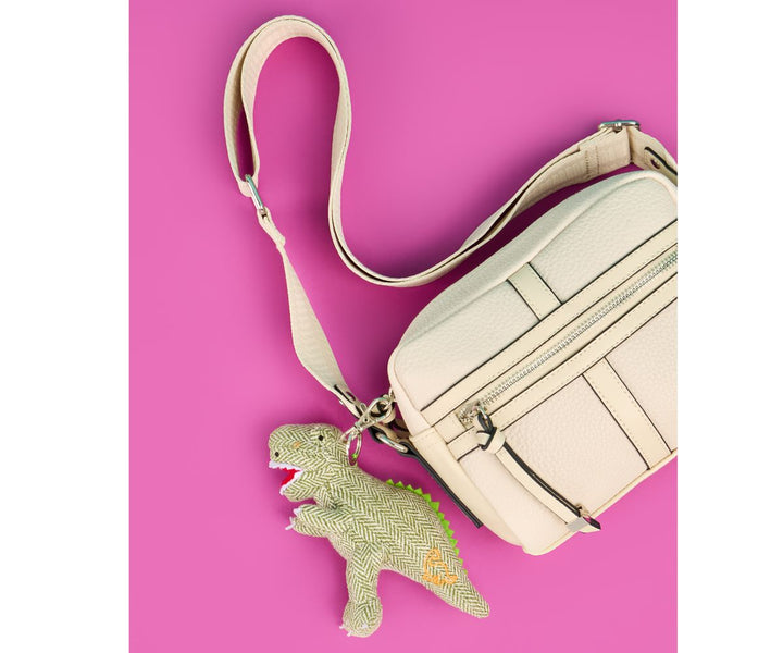 Green Tweed T. rex Bag Charm