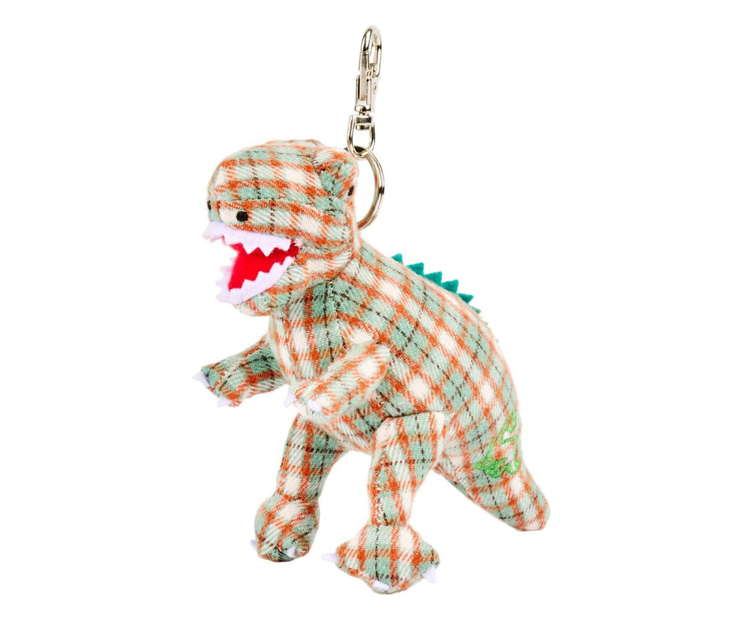 Green Tartan T. rex Bag Charm