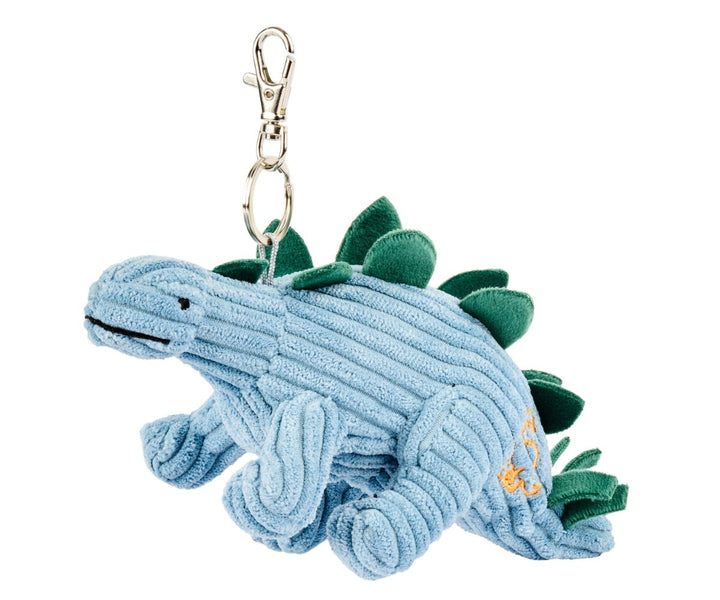 Knitted Blue Corduroy Stegosaurus Bag Charm