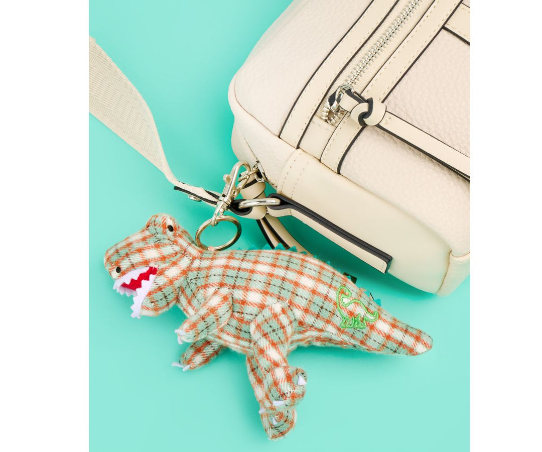 Green Tartan T. rex Bag Charm