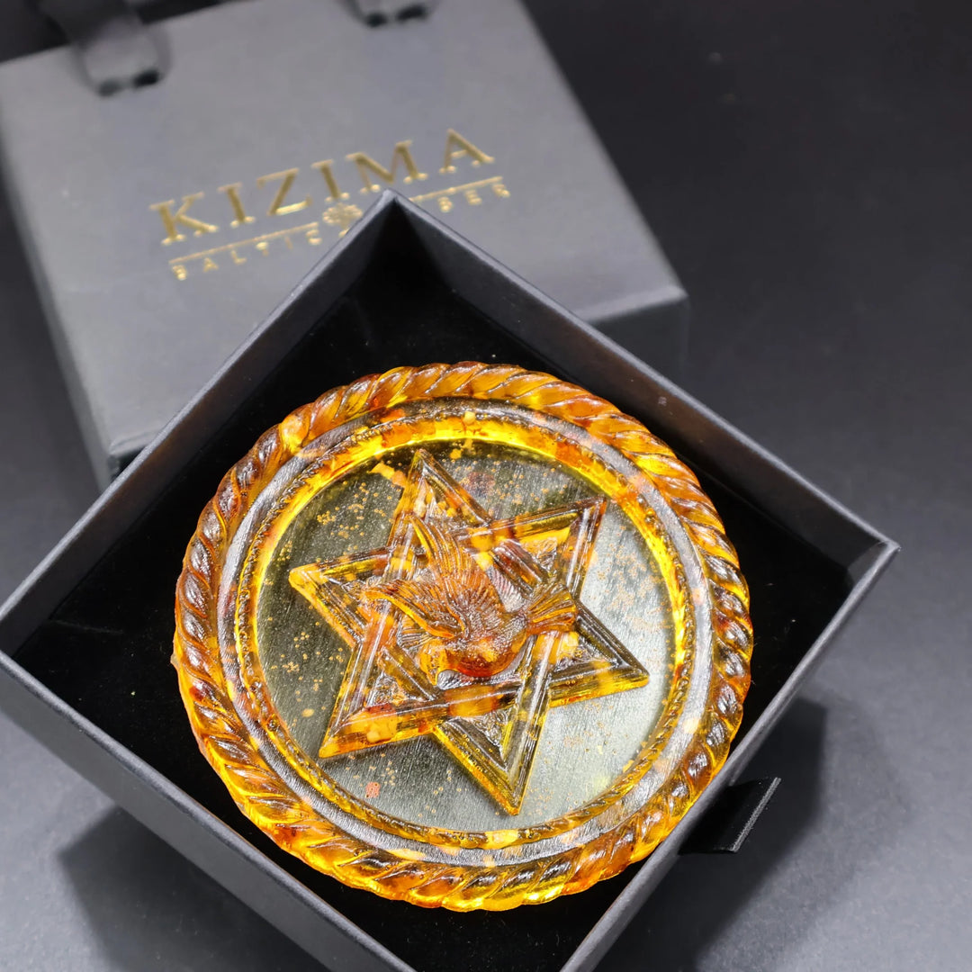 Amber Star of David Carving