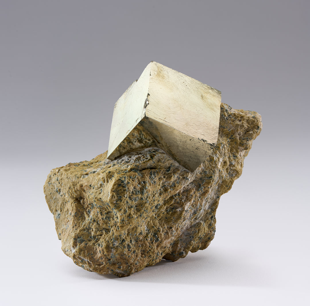 Iron Pyrite Cube in Matrix