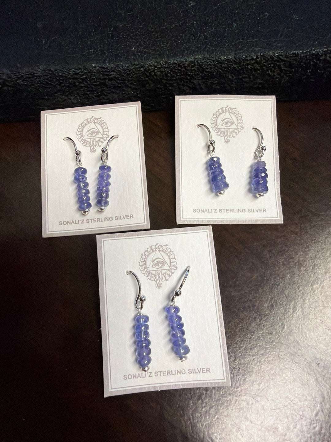 Tanzanite Earrings, Sterling Silver