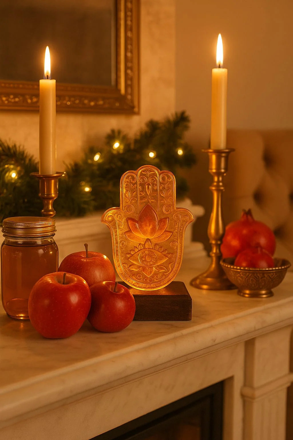 Baltic Amber Hamsa Carving