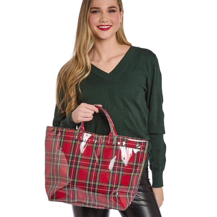 Tartan Tote with PVC Exterior