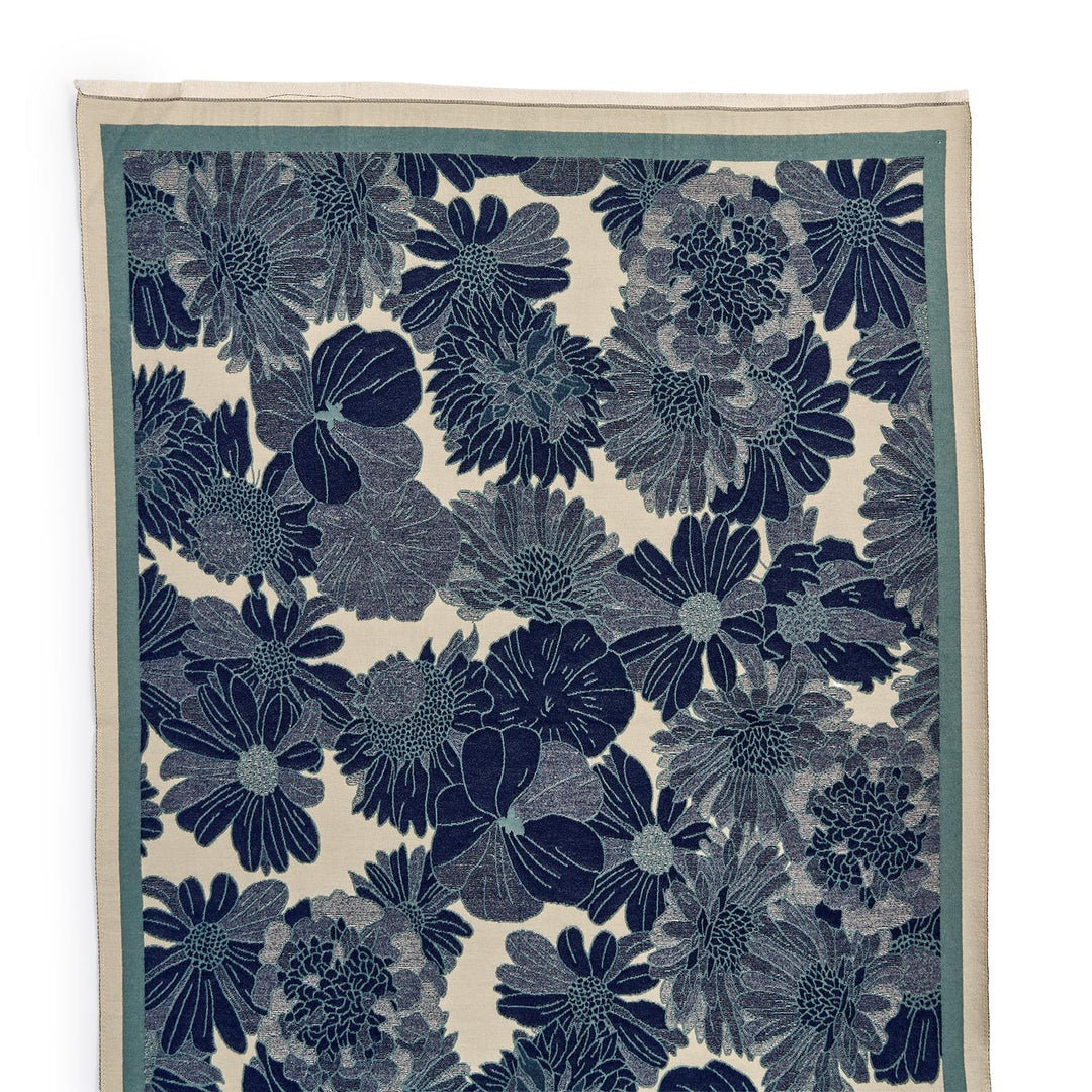 Blue and White Floral Scarf