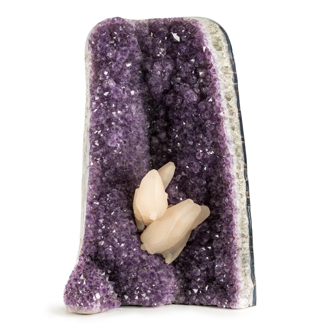 Amethyst with Calcite