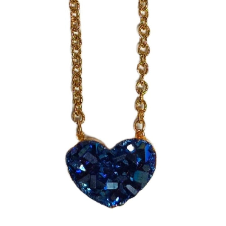 Titanium Druzy Heart Necklace