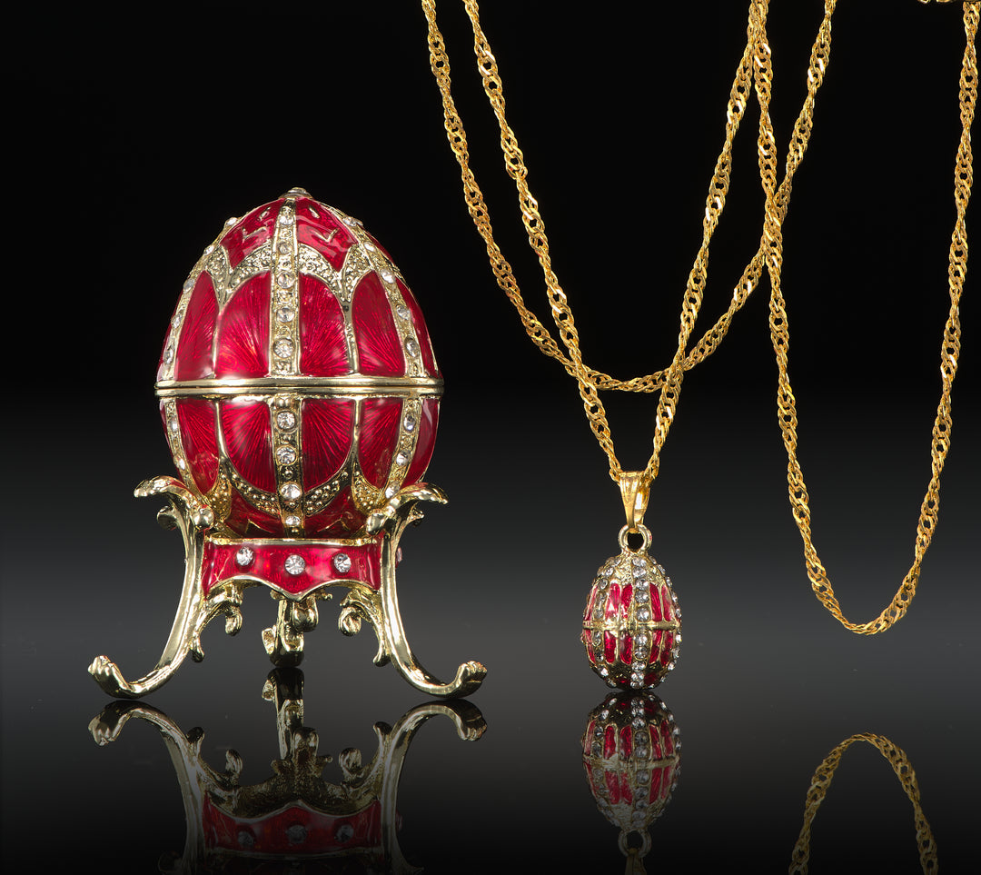 Cloissone Egg Trinket Box with Pendant