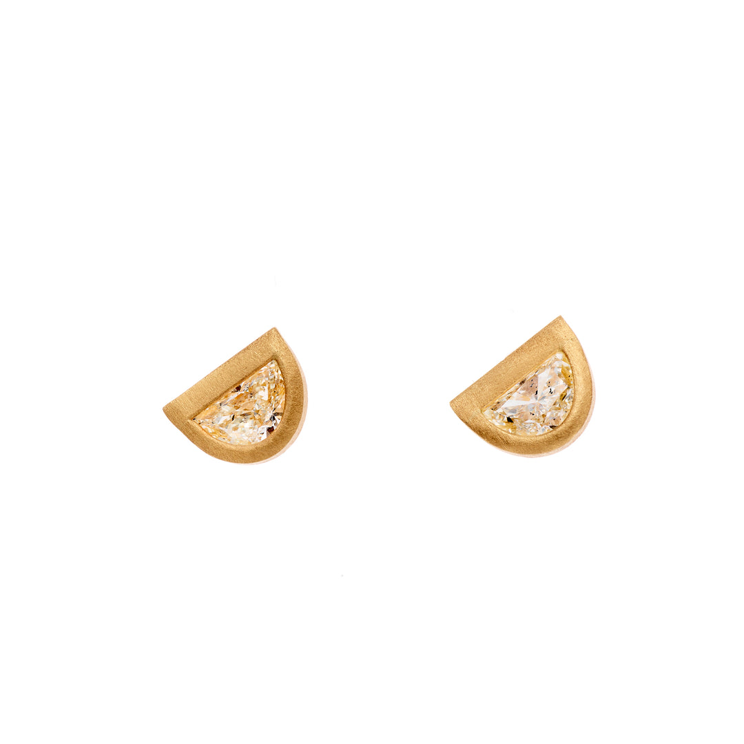 Diamond Half Moon Earrings