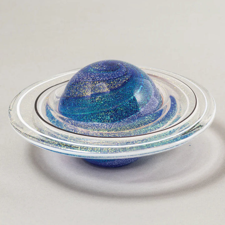 Rings of Saturn Art Glass Paperweight