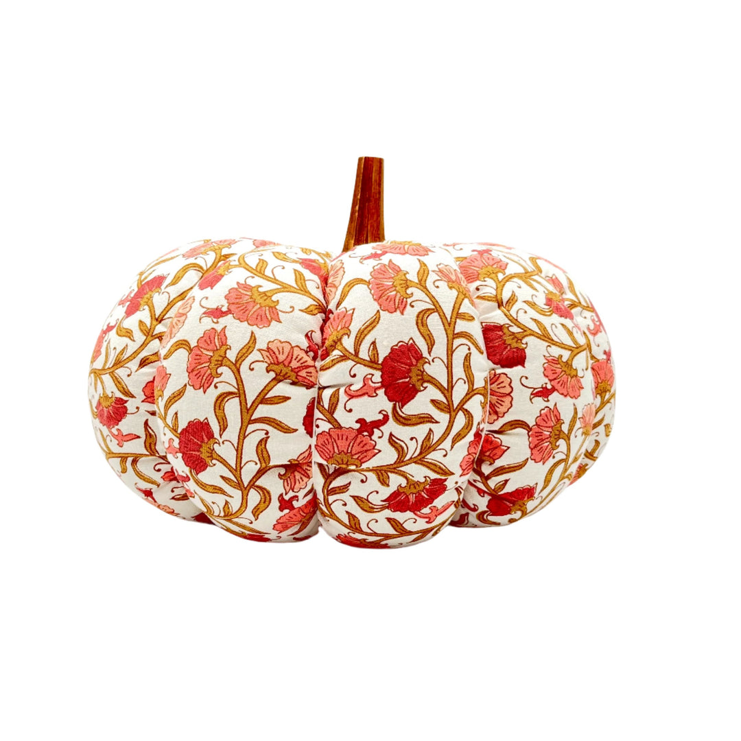 Handcrafted Autumn Blush Pumpkin with Wooden Stem- Medium