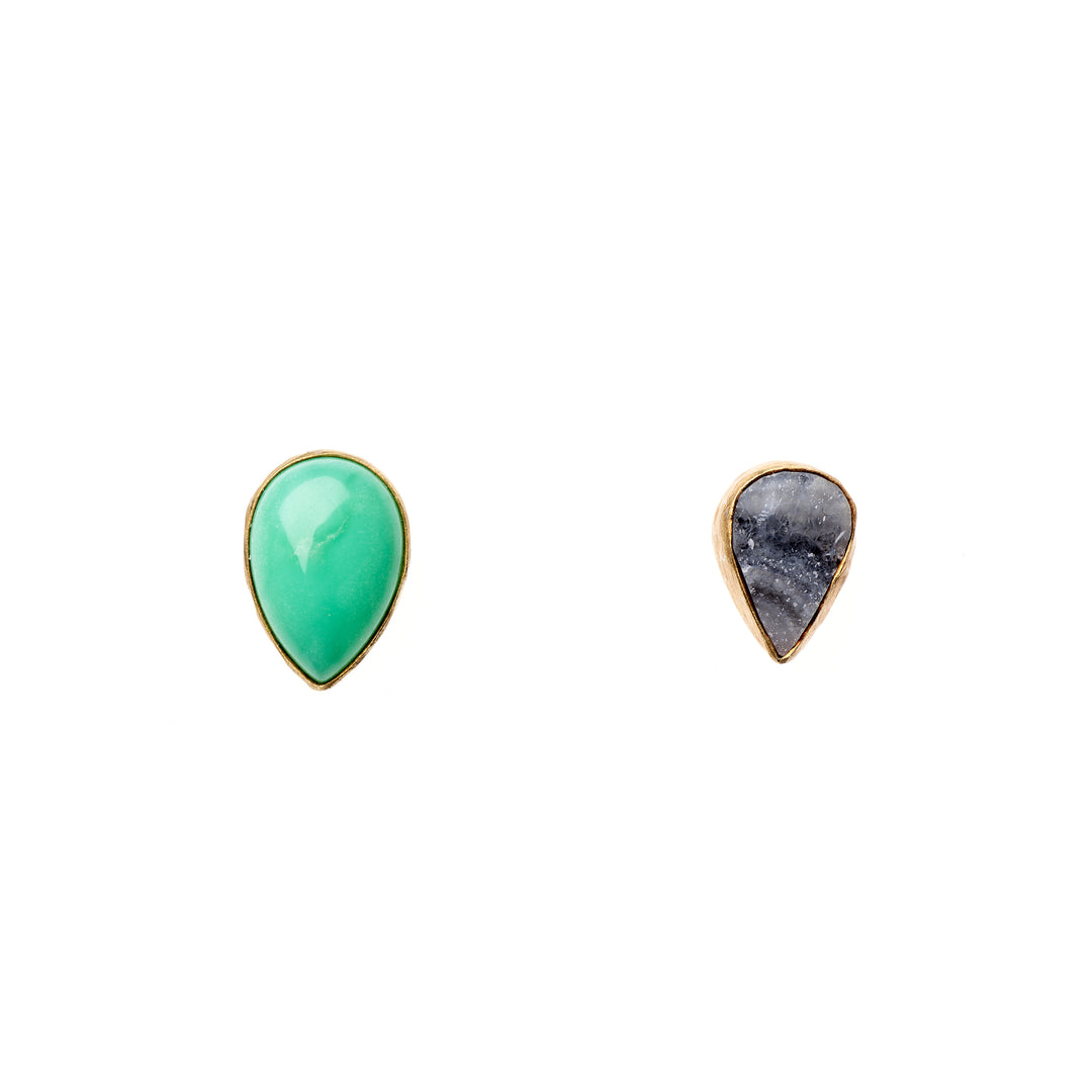 Chrysocolla Druzy Teardrop Earrings