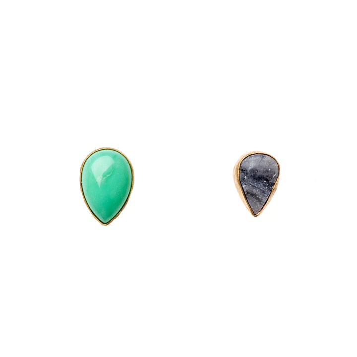 Chrysocolla Druzy Teardrop Earrings