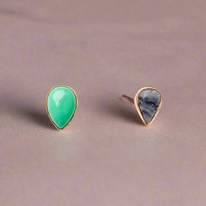Chrysocolla Druzy Teardrop Earrings