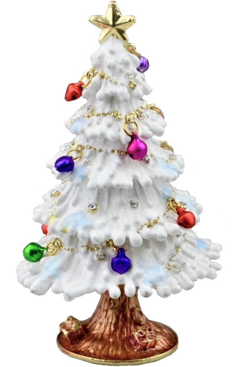 White Christmas Tree Trinket Box