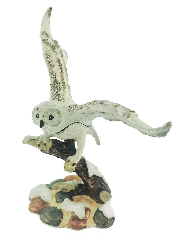 White Owl Trinket Box