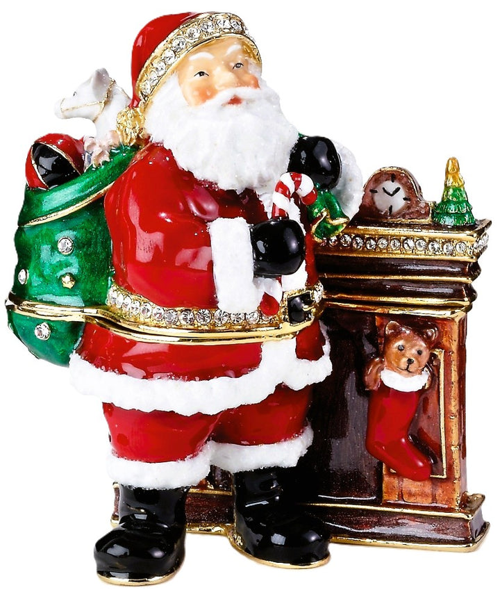 Santa Fireplace Trinket Box