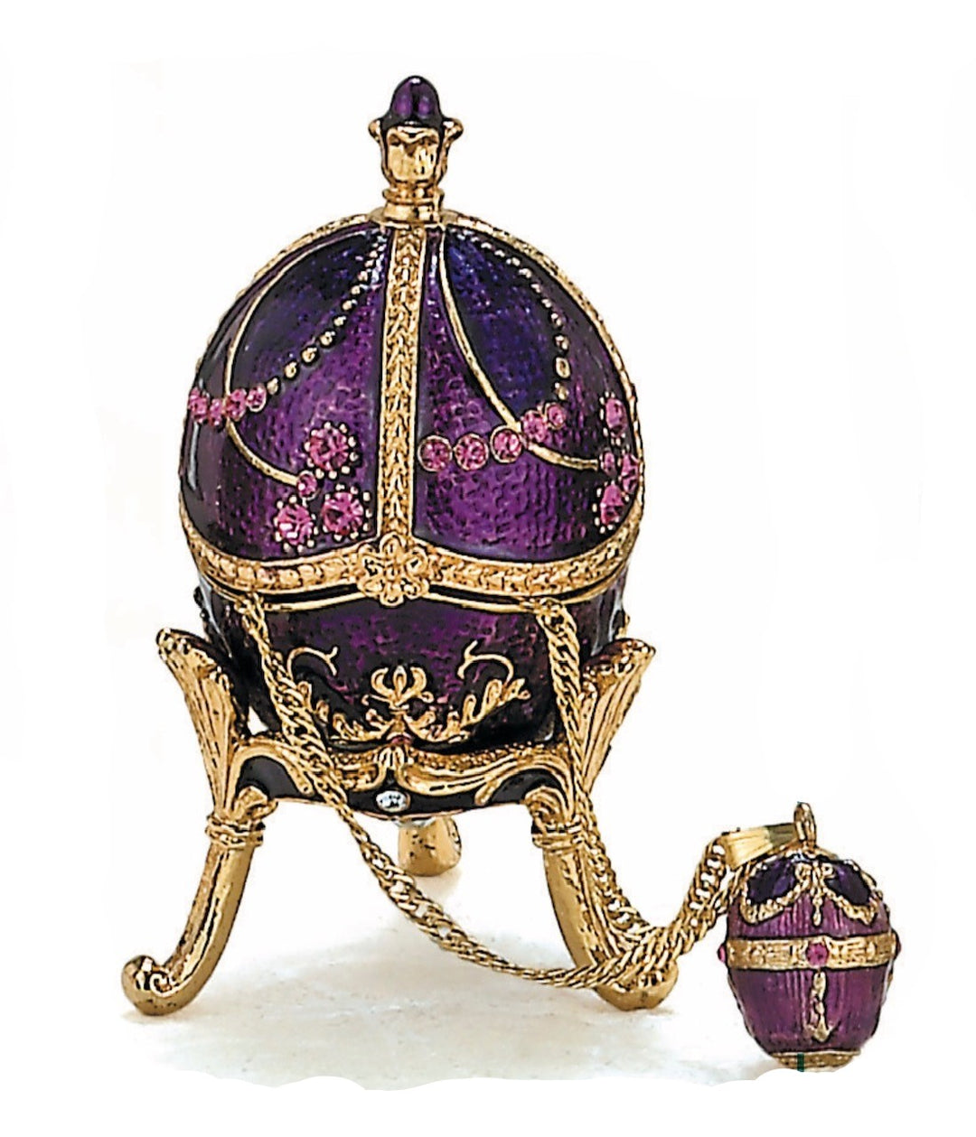 Cloissone Egg Trinket Box with Pendant