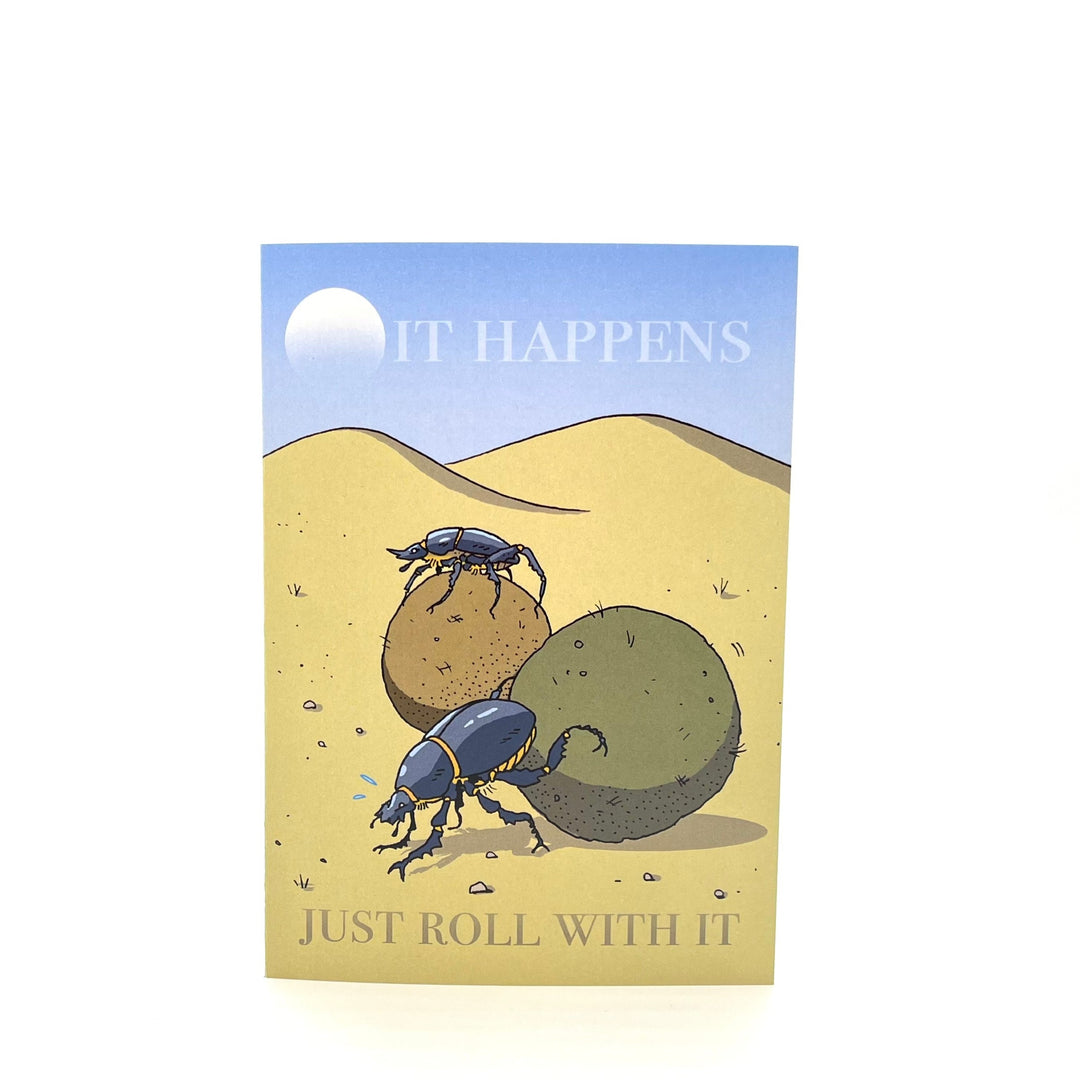 It Happens- Dung Beetle Greeting Card