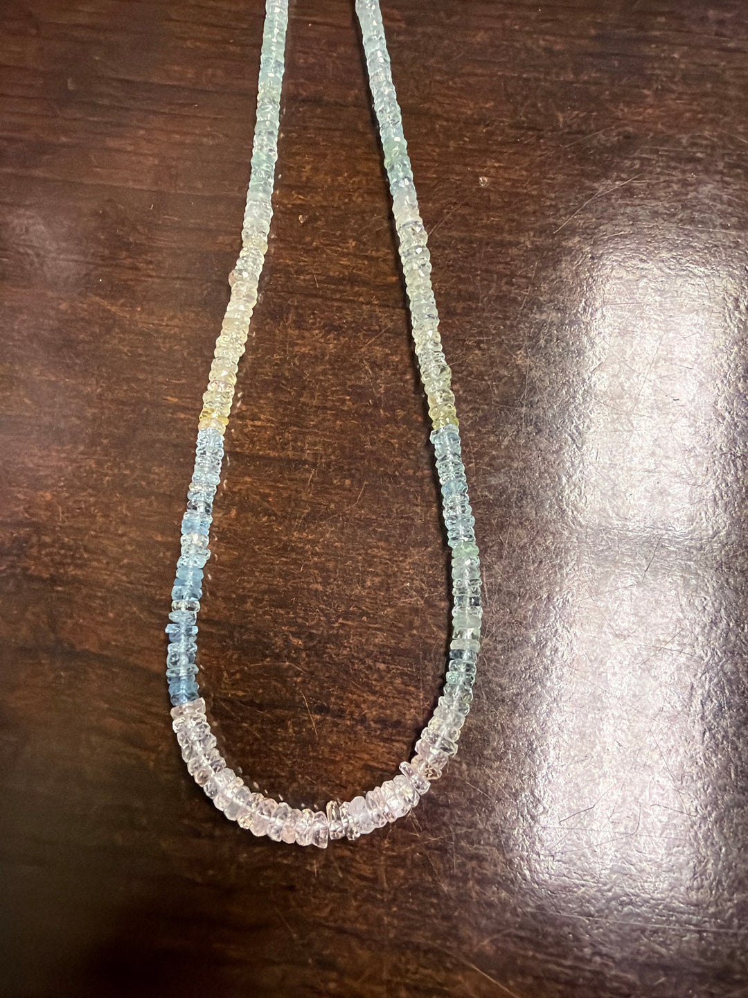 Multi Beryl Waterfall Necklace, Faceted Rondels
