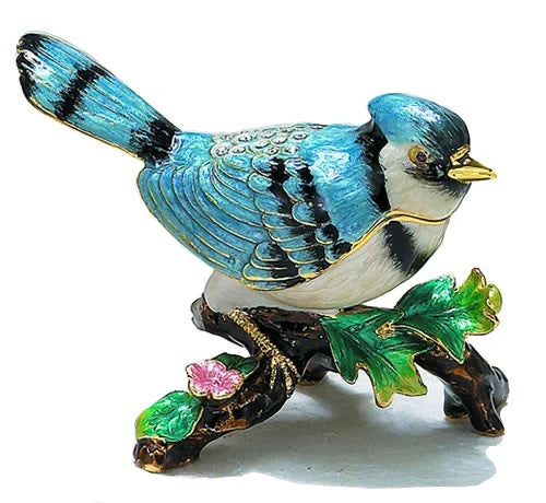 Large Blue Jay Trinket Box