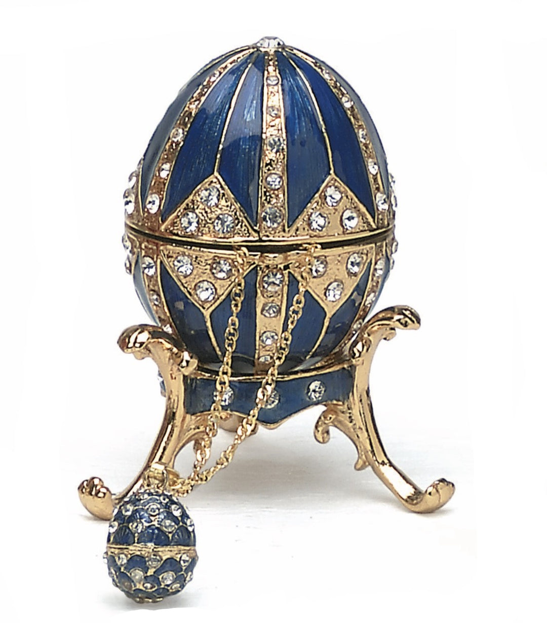 Cloissone Egg Trinket Box with Pendant