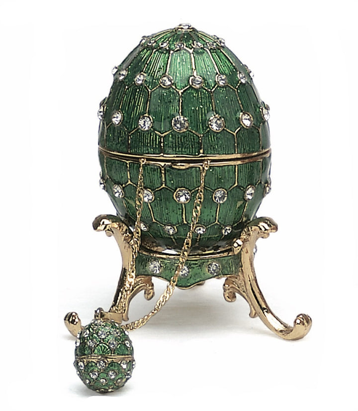 Cloissone Egg Trinket Box with Pendant