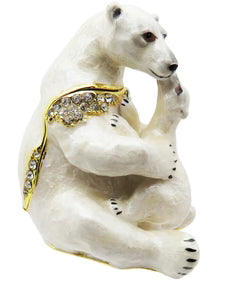 Polar Bear with Baby Trinket Box